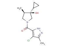 (3R*,4R*)-1-[(4-chloro-3-methyl-1H-pyrazol-5-yl)carbonyl]-3-cyclopropyl-4-methyl-3-pyrrolidinol
