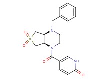 5-{[(4aS*,7aR*)-4-benzyl-6,6-dioxidohexahydrothieno[3,4-b]pyrazin-1(2H)-yl]carbonyl}-2(1H)-pyridinone