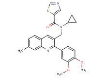N-cyclopropyl-N-{[2-(3,4-dimethoxyphenyl)-7-methyl-3-quinolinyl]methyl}-1,3-thiazole-5-carboxamide