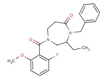 4-benzyl-3-ethyl-1-(2-fluoro-6-methoxybenzoyl)-1,4-diazepan-5-one