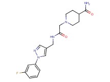 1-[2-({[1-(3-fluorophenyl)-1H-pyrazol-4-yl]methyl}amino)-2-oxoethyl]-4-piperidinecarboxamide