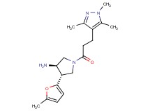 (3R*,4S*)-4-(5-methyl-2-furyl)-1-[3-(1,3,5-trimethyl-1H-pyrazol-4-yl)propanoyl]pyrrolidin-3-amine