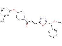 1-(3-{5-[methoxy(phenyl)methyl]-1,3,4-oxadiazol-2-yl}propanoyl)-4-(3-methylphenoxy)piperidine