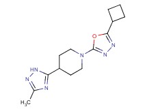 1-(5-cyclobutyl-1,3,4-oxadiazol-2-yl)-4-(3-methyl-1H-1,2,4-triazol-5-yl)piperidine