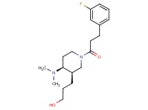 3-{(3R*,4S*)-4-(dimethylamino)-1-[3-(3-fluorophenyl)propanoyl]piperidin-3-yl}propan-1-ol
