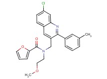 N-{[7-chloro-2-(3-methylphenyl)-3-quinolinyl]methyl}-N-(2-methoxyethyl)-2-furamide