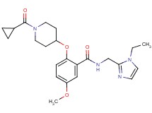 2-{[1-(cyclopropylcarbonyl)-4-piperidinyl]oxy}-N-[(1-ethyl-1H-imidazol-2-yl)methyl]-5-methoxybenzamide