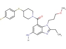 2-ethyl-7-({4-[(4-fluorophenyl)thio]-1-piperidinyl}carbonyl)-1-(3-methoxypropyl)-1H-benzimidazol-5-amine
