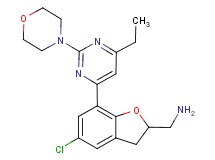 1-[5-chloro-7-(6-ethyl-2-morpholin-4-ylpyrimidin-4-yl)-2,3-dihydro-1-benzofuran-2-yl]methanamine