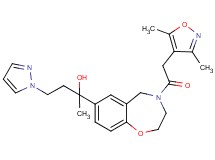2-{4-[(3,5-dimethyl-4-isoxazolyl)acetyl]-2,3,4,5-tetrahydro-1,4-benzoxazepin-7-yl}-4-(1H-pyrazol-1-yl)-2-butanol