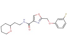 2-[(3-fluorophenoxy)methyl]-N-[2-(tetrahydro-2H-pyran-2-yl)ethyl]-1,3-oxazole-4-carboxamide