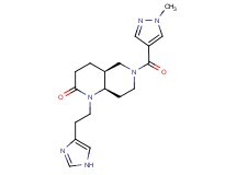 (4aS*,8aR*)-1-[2-(1H-imidazol-4-yl)ethyl]-6-[(1-methyl-1H-pyrazol-4-yl)carbonyl]octahydro-1,6-naphthyridin-2(1H)-one