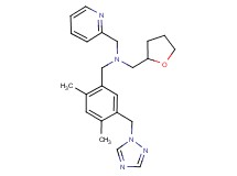 1-[2,4-dimethyl-5-(1H-1,2,4-triazol-1-ylmethyl)phenyl]-N-(pyridin-2-ylmethyl)-N-(tetrahydrofuran-2-ylmethyl)methanamine