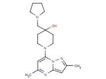 1-(2,5-dimethylpyrazolo[1,5-a]pyrimidin-7-yl)-4-(1-pyrrolidinylmethyl)-4-piperidinol