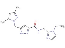 5-[(3,5-dimethyl-1H-pyrazol-1-yl)methyl]-N-[(1-ethyl-1H-imidazol-2-yl)methyl]-1H-pyrazole-3-carboxamide