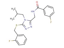 3-fluoro-N-({5-[(2-fluorobenzyl)thio]-4-isobutyl-4H-1,2,4-triazol-3-yl}methyl)benzamide