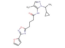 N-[1-(1-cyclopropylethyl)-4-methyl-1H-pyrazol-5-yl]-4-[3-(2-furyl)-1,2,4-oxadiazol-5-yl]butanamide