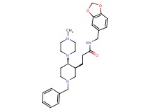 N-(1,3-benzodioxol-5-ylmethyl)-3-[(3S*,4R*)-1-benzyl-4-(4-methyl-1-piperazinyl)-3-piperidinyl]propanamide