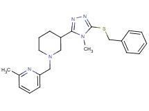 2-({3-[5-(benzylthio)-4-methyl-4H-1,2,4-triazol-3-yl]-1-piperidinyl}methyl)-6-methylpyridine