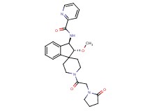 N-{(2R*,3R*)-2-methoxy-1'-[(2-oxo-1-pyrrolidinyl)acetyl]-2,3-dihydrospiro[indene-1,4'-piperidin]-3-yl}-2-pyridinecarboxamide