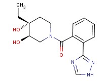 (3R*,4R*)-4-ethyl-1-[2-(1H-1,2,4-triazol-3-yl)benzoyl]piperidine-3,4-diol