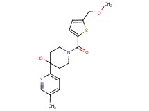 1-{[5-(methoxymethyl)-2-thienyl]carbonyl}-4-(5-methylpyridin-2-yl)piperidin-4-ol