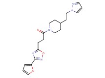 1-{3-[3-(2-furyl)-1,2,4-oxadiazol-5-yl]propanoyl}-4-[2-(1H-pyrazol-1-yl)ethyl]piperidine