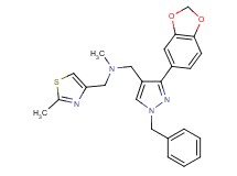 1-[3-(1,3-benzodioxol-5-yl)-1-benzyl-1H-pyrazol-4-yl]-N-methyl-N-[(2-methyl-1,3-thiazol-4-yl)methyl]methanamine