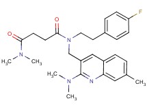 N-{[2-(dimethylamino)-7-methyl-3-quinolinyl]methyl}-N-[2-(4-fluorophenyl)ethyl]-N',N'-dimethylsuccinamide
