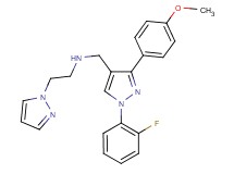 N-{[1-(2-fluorophenyl)-3-(4-methoxyphenyl)-1H-pyrazol-4-yl]methyl}-2-(1H-pyrazol-1-yl)ethanamine