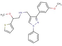 2-methoxy-N-{[3-(3-methoxyphenyl)-1-phenyl-1H-pyrazol-4-yl]methyl}-2-(2-thienyl)ethanamine