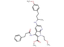 methyl 1-(2-methoxyethyl)-5-{[3-(4-methoxyphenyl)-1-methylpropyl]amino}-3-[(3-phenylpropanoyl)amino]-1H-pyrrolo[2,3-b]pyridine-2-carboxylate