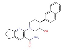 2-[(3S*,4S*)-3-hydroxy-4-(2-naphthyl)piperidin-1-yl]-6,7-dihydro-5H-cyclopenta[b]pyridine-3-carboxamide