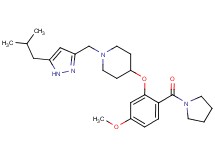 1-[(5-isobutyl-1H-pyrazol-3-yl)methyl]-4-[5-methoxy-2-(1-pyrrolidinylcarbonyl)phenoxy]piperidine