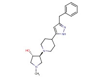 (3S*,4S*)-4-[4-(3-benzyl-1H-pyrazol-5-yl)-1-piperidinyl]-1-methyl-3-pyrrolidinol