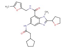 5-[(cyclopentylacetyl)amino]-1-methyl-N-[(5-methyl-2-furyl)methyl]-2-(tetrahydro-2-furanyl)-1H-benzimidazole-7-carboxamide