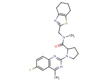 1-(6-fluoro-4-methyl-2-quinazolinyl)-N-methyl-N-(4,5,6,7-tetrahydro-1,3-benzothiazol-2-ylmethyl)prolinamide