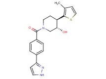 (3S*,4R*)-4-(3-methyl-2-thienyl)-1-[4-(1H-pyrazol-3-yl)benzoyl]piperidin-3-ol