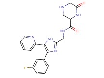 N-{[4-(3-fluorophenyl)-5-pyridin-2-yl-1H-imidazol-2-yl]methyl}-6-oxopiperazine-2-carboxamide