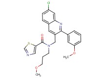 N-{[7-chloro-2-(3-methoxyphenyl)-3-quinolinyl]methyl}-N-(3-methoxypropyl)-1,3-thiazole-5-carboxamide