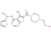 2-{4-[(5-methyl-4-{[1-(2-thienyl)ethyl]amino}thieno[2,3-d]pyrimidin-6-yl)carbonyl]-1-piperazinyl}ethanol