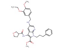 methyl 5-[(3-ethoxy-4-methoxybenzyl)amino]-1-(3-phenylpropyl)-3-[(tetrahydro-3-furanylcarbonyl)amino]-1H-pyrrolo[2,3-b]pyridine-2-carboxylate