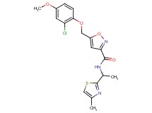 5-[(2-chloro-4-methoxyphenoxy)methyl]-N-[1-(4-methyl-1,3-thiazol-2-yl)ethyl]-3-isoxazolecarboxamide