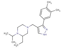 4-{[3-(3,4-dimethylphenyl)-1H-pyrazol-4-yl]methyl}-2-ethyl-1-isopropylpiperazine