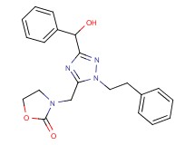 3-{[3-[hydroxy(phenyl)methyl]-1-(2-phenylethyl)-1H-1,2,4-triazol-5-yl]methyl}-1,3-oxazolidin-2-one