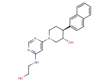(3S*,4S*)-1-{6-[(2-hydroxyethyl)amino]pyrimidin-4-yl}-4-(2-naphthyl)piperidin-3-ol