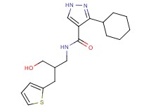 3-cyclohexyl-N-[3-hydroxy-2-(2-thienylmethyl)propyl]-1H-pyrazole-4-carboxamide
