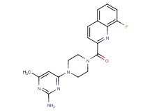 4-{4-[(8-fluoro-2-quinolinyl)carbonyl]-1-piperazinyl}-6-methyl-2-pyrimidinamine