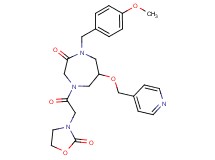 1-(4-methoxybenzyl)-4-[(2-oxo-1,3-oxazolidin-3-yl)acetyl]-6-(4-pyridinylmethoxy)-1,4-diazepan-2-one
