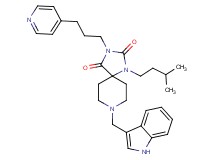 8-(1H-indol-3-ylmethyl)-1-(3-methylbutyl)-3-[3-(4-pyridinyl)propyl]-1,3,8-triazaspiro[4.5]decane-2,4-dione